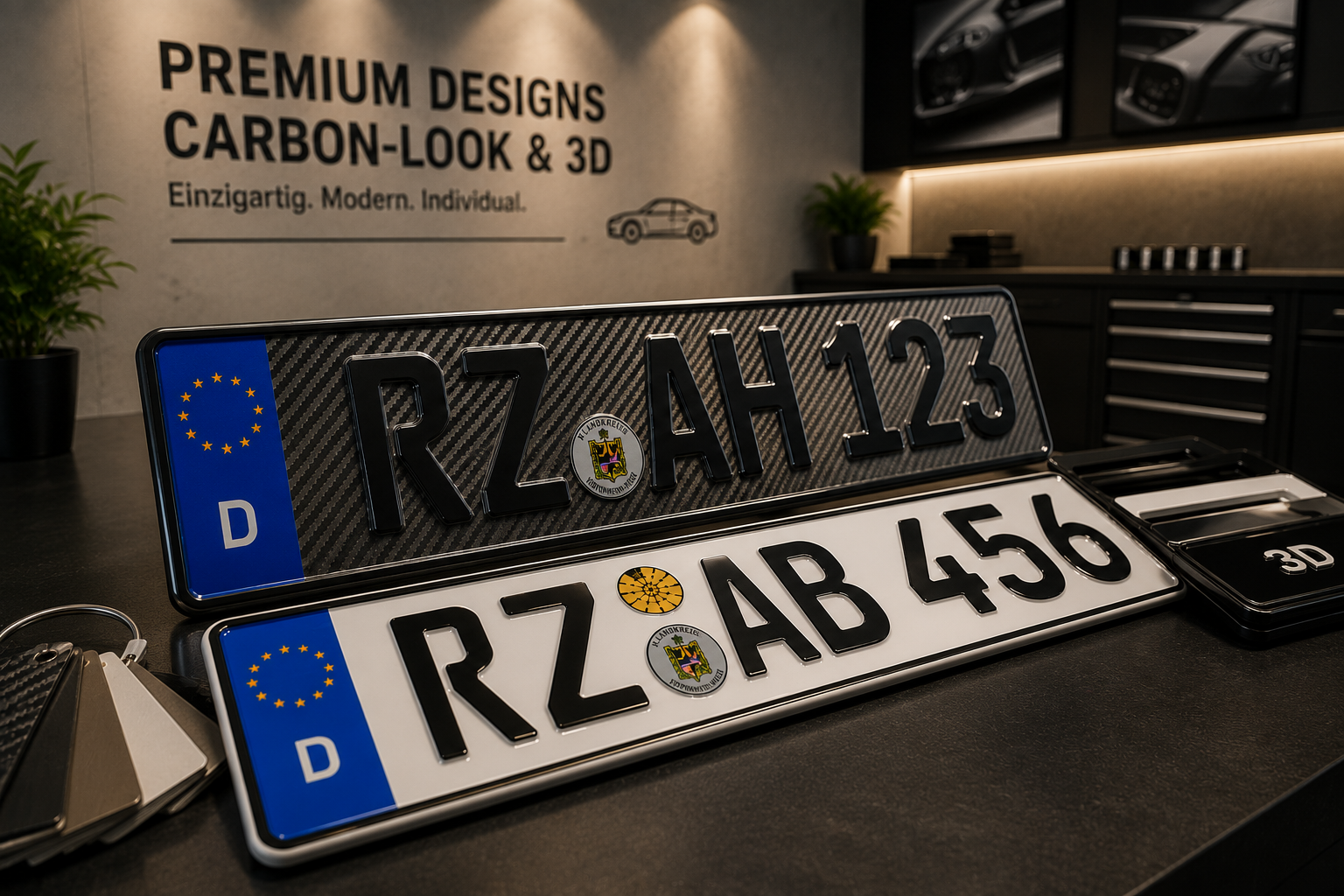 Carbon Look und 3D Kennzeichen